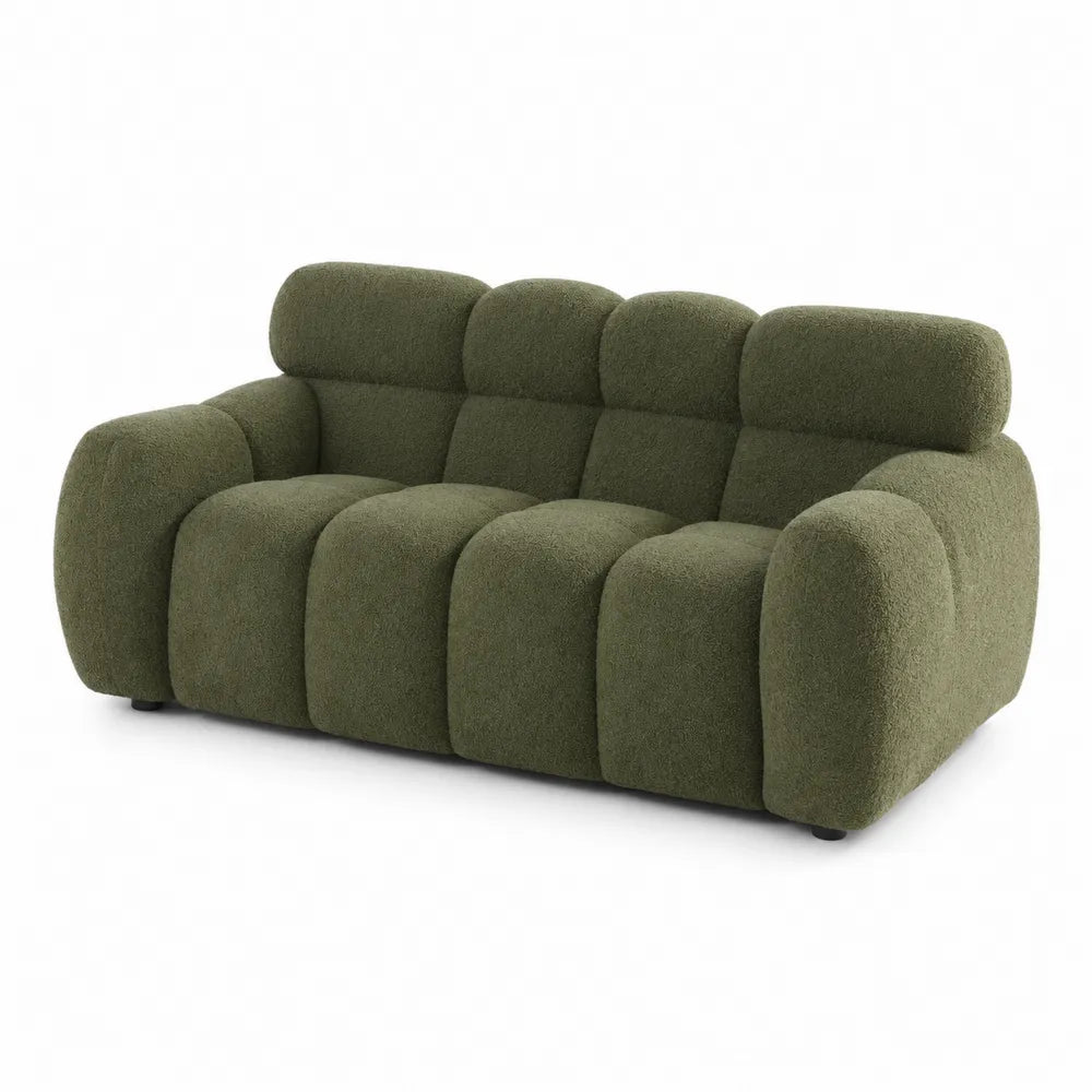 Canapé 3 places en tissu bouclé Vert Olive