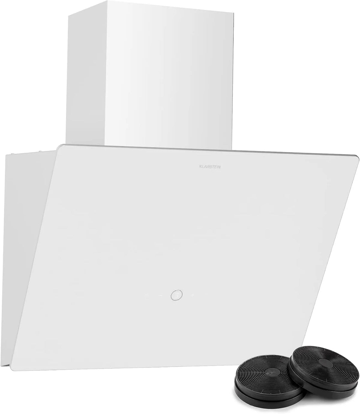 Klarstein Hotte aspirante, 50cm, 336 m3/h, 50 dB, hotte de cuisine, éclairage LED, tactile, silencieux, blanc, A++ Énergie, Évacuation & Recirculation