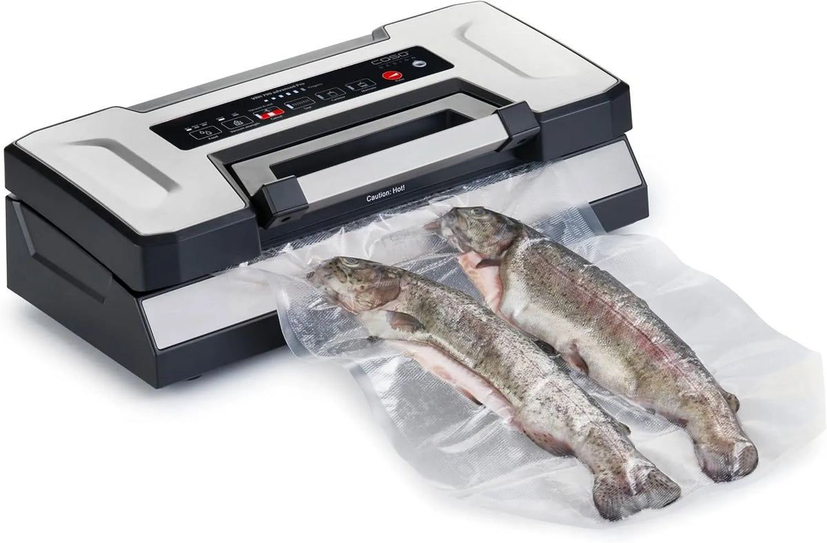 Caso, double soudure, y compris sac sous vide, CASO VRH 790 advanced Pro - Machine sous vide professionnel - jusqu'à 200 mises sous vide non-stop