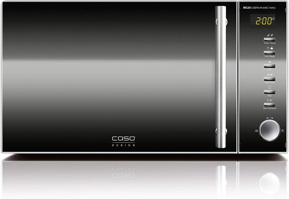 Caso 2-en-1 Micro-ondes, 20 L, 800/000 W, gril, acier inoxydable, four micro-ondes, façade miroir