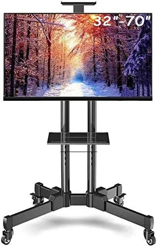 Meuble TV, 32 pouces, roulettes de déplacement, OLED, écran LCD, noir, LCD/LED 32'- 70' Support TV r, Support TV Mobile avec roulettes Support TV