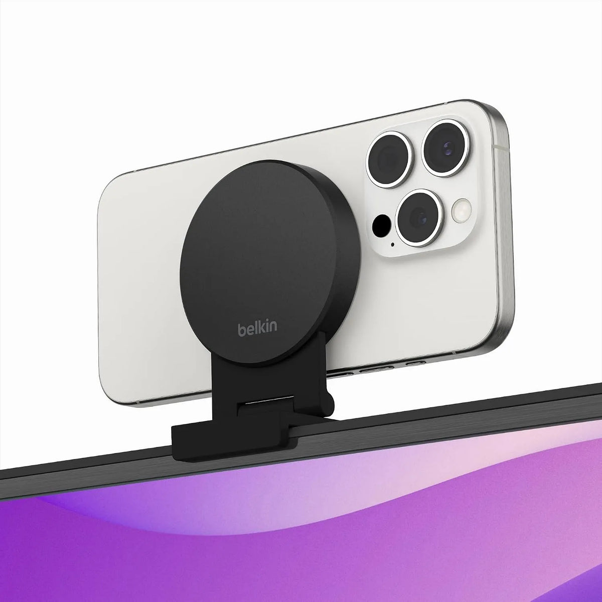Apple Smart TV, téléviseur, 4K UHD, iPhone 14, iPhone 13, iPhone 15, Belkin Support pour iPhone avec MagSafe pour Apple TV 4K, Transformez l'iPhone en