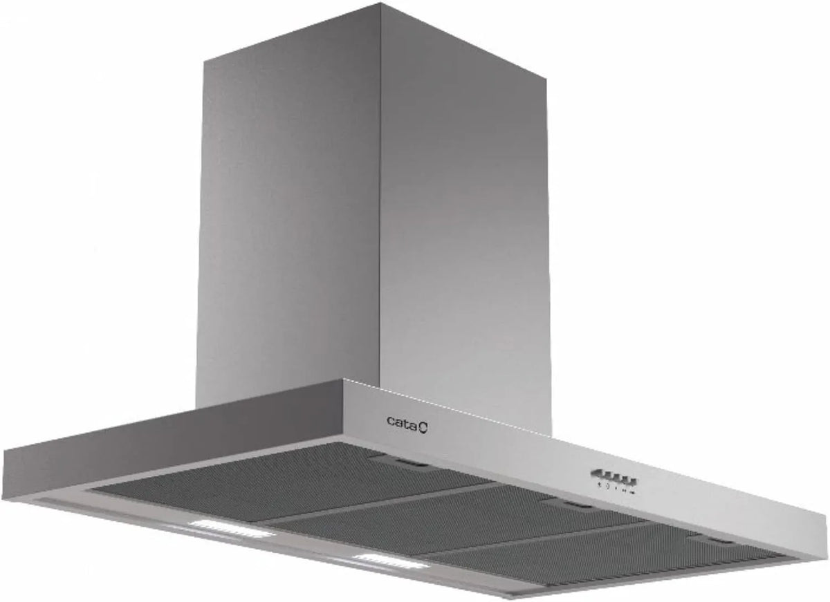 Cata M3R Hotte aspirante, 90 cm, 69 dB, hotte de cuisine, éclairage LED, installation murale, 3 niveaux, silencieux, acier inoxydable