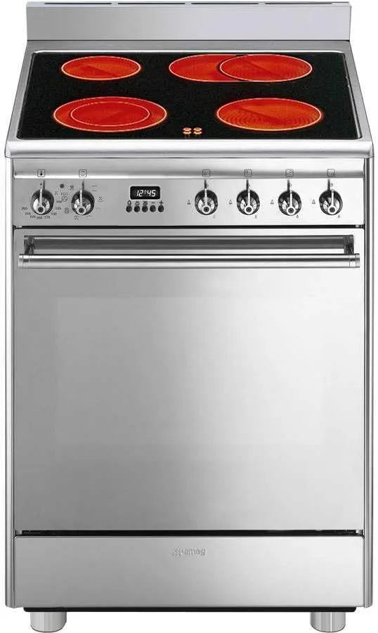 Smeg cx68 cm8 Cuisinière avec four, 60 cm, acier inoxydable, Cuisinière SMEG cx68 cm8 Stand acier inoxydable bäter Zone 60 cm Cuisinière électrique de