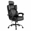 Chaise de bureau en cuir noir réglable