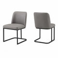 Chaises en PU Gris avec Cadre Métallique Noir, Lot de 2