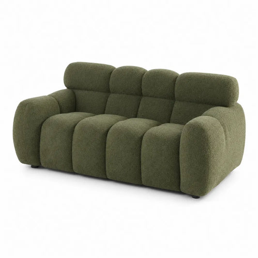 Canapé 3 places en tissu bouclé Vert Olive
