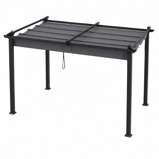 Pergola en aluminium avec toit rétractable 3x4m Gris