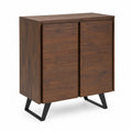 Buffet en Bois avec Pieds en Métal 80x40x100 cm Marron