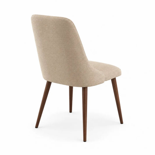 Chaise de salle à manger en tissu avec pieds en bois