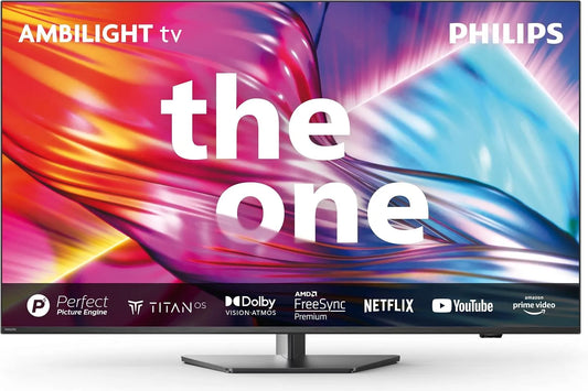 Philips 55PUS8909 Smart TV, 55 pouces, téléviseur, 4K UHD, son Dolby, dalle IPS, Google Assistant, Alexa et Siri, gris, Philips Ambilight 55PUS8909