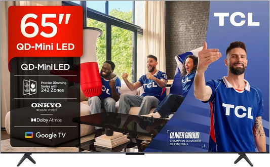 Google 65Q6C 1000nits Smart TV, 144 Hz, téléviseur, 4K UHD, HDR, Dolby Vision IQ et Atmos, système Audio Onkyo 2, Motion Clarity Pro 144Hz, TCL 65Q6C