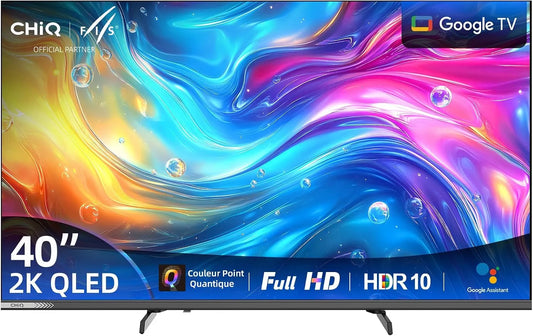 Google L40QST Smart TV, 40 pouces, téléviseur, QLED, HDR, son Dolby, Full HD, HDR10, Apple AirPlay, Dolby Audio &dbx-tv, Contrôle Vocal Google