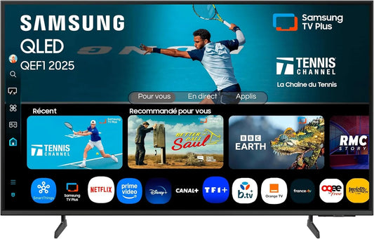 Samsung 50QEF1 Smart TV, 50 pouces, téléviseur, 4K UHD, QLED, HDR, Wi-Fi, application, technologie Quantum Dot, Q4 AI Processor, WiFi, Quantum Dots