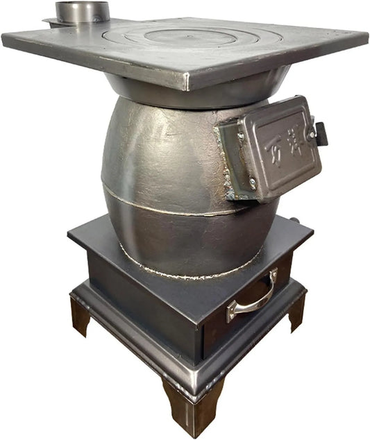 Ustensile de cuisson, Poêle à bois pour chauffage domestique, Poêles à granulés d'intérieur avec tiroir pour recueillir les cendres, Cuisiniez
