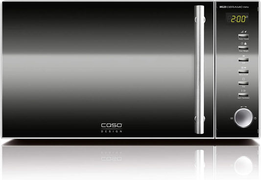 Caso 2-en-1 Micro-ondes, 20 L, 800/000 W, gril, acier inoxydable, four micro-ondes, façade miroir