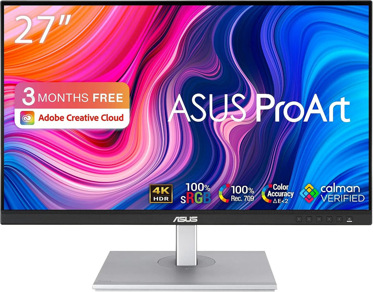 ASUS 4K UHD, ProArt 27 Pouces 4K Écran Professionnel USB-C, 100% sRGB Calman Verified, USB-C PA279CV