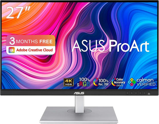 ASUS 4K UHD, ProArt 27 Pouces 4K Écran Professionnel USB-C, 100% sRGB Calman Verified, USB-C PA279CV