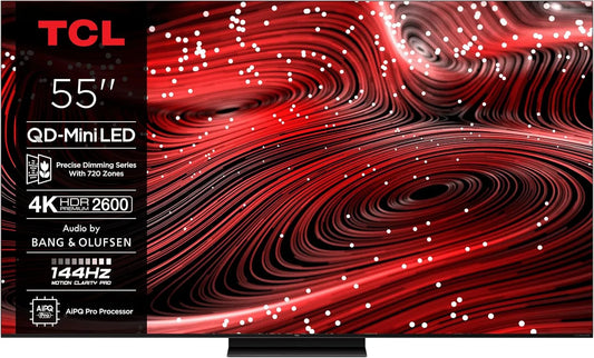 Google 55C89K Smart TV, 144 Hz, téléviseur, 4K UHD, HDR, Dolby Vision IQ & Atmos, 144Hz Motion Clarity Pro, ZeroBorderTM, Panneau CrystGlow WHVA