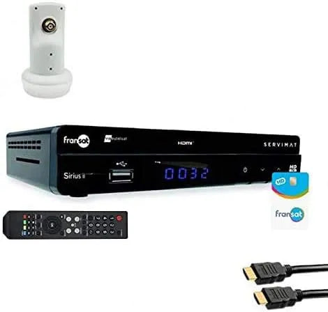 Smart TV PC6, téléviseur, HDMI, Servimat Récepteur TV Satellite HD + Carte Fransat PC6 + Câble HDMI + LNB Single