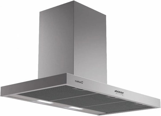 Cata M3R Hotte aspirante, 90 cm, 69 dB, hotte de cuisine, éclairage LED, installation murale, 3 niveaux, silencieux, acier inoxydable