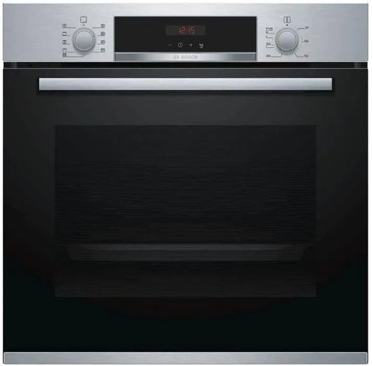 Bosch HBG536ES3 Four électrique, 60 cm, effet 3D, acier, série 6, 3D Hotair, autopilote, assistant de nettoyage
