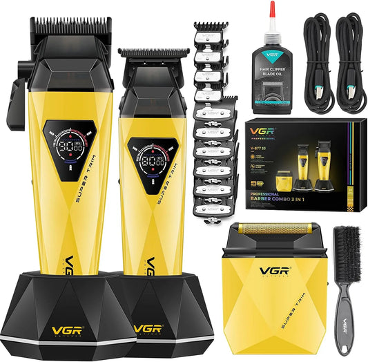 Station de Charge, Set de Tondeuse Cheveux Hommes Professionnel, Rasoir Sans Fil Revêtu de Titane, Tondeuse Finition Set avec Moteur 8000/9000 Tr, Min