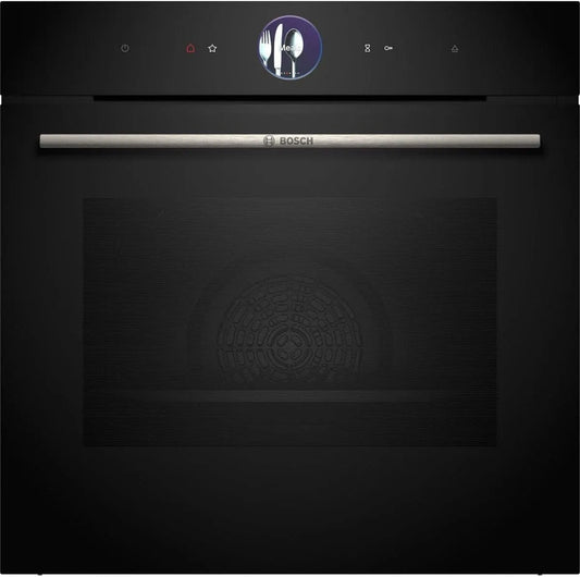 Bosch Serie 8 HSG7364B1 Four électrique, 60cm, 71 L, encastrable, vapeur, noir, Dampf-Funktion Plus, 60cm breit, 71 Liter, schwarz, Abschaltautomatik