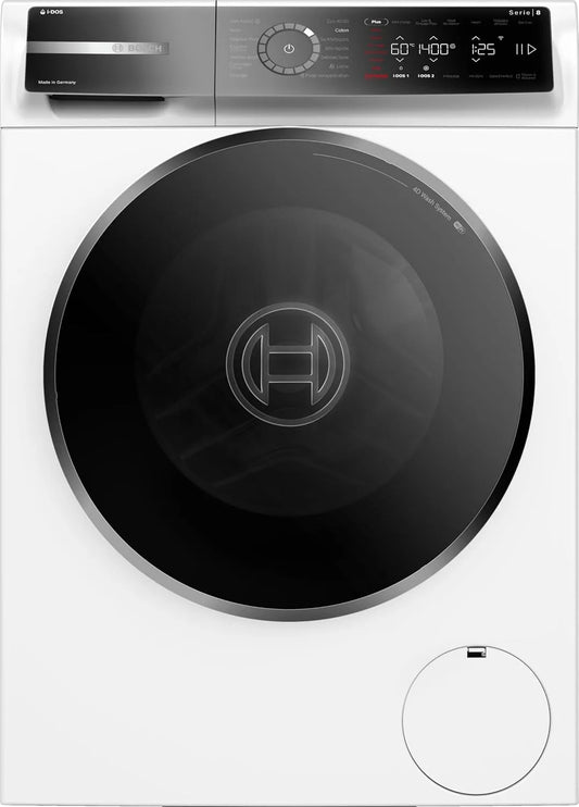 Bosch WGB244A2FR Lave-linge, 9 kg, classe énergétique E, vapeur, Home Connect, blanc, 1400 trs, min, A-50%, Série 8, pose-libre, Défroissage Iron