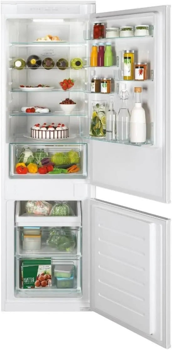 Candy CBT3518FW Congélateur, 248 L, encastrable, No Frost, armoire congélateur, technique de porte coulissante, deux portes, partie congélateur en bas
