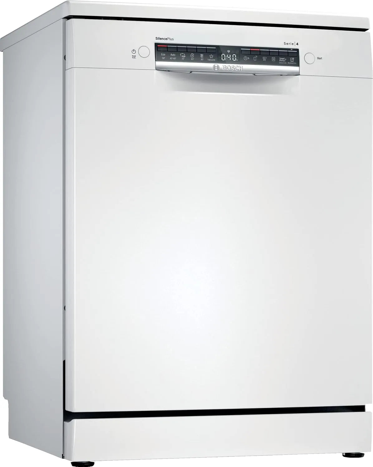 Bosch SMS4HTW47E Lave-vaisselle, 60cm, Home Connect, pose libre, silencieux, blanc, Moteur EcoSilence, 12 couverts, Série 4