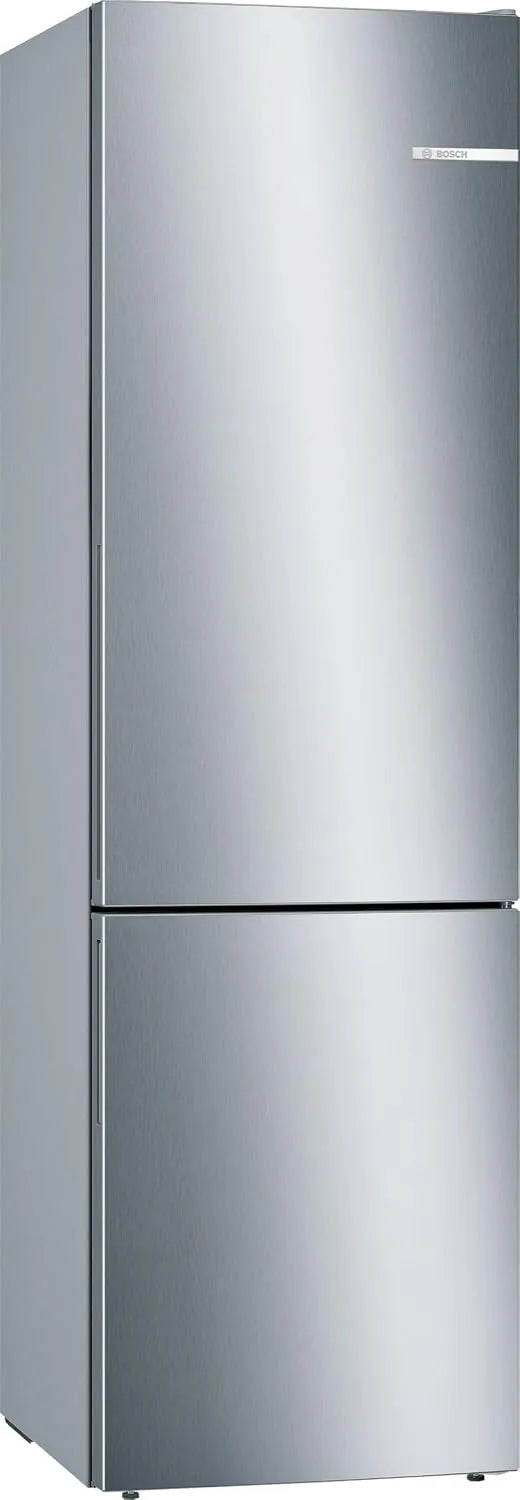 Bosch KGE39ALCA Réfrigérateur combiné, 201 x 60 cm, éclairage LED, acier inoxydable, frigo avec congélateur, tiroirs VitaFresh, Série 6, pose-libre
