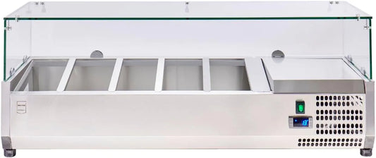 Vitrine réfrigérée GHS1120, 120, 5 x 46 x 39, 5 cm, 40 L, 180 W, acier inoxydable, argenté, verre, inox, froid ventilé